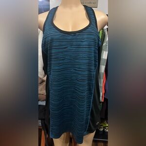 Champion Black and Teal Muscle Tee